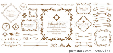 Plant motif frame set Plant motif frame set 59027134