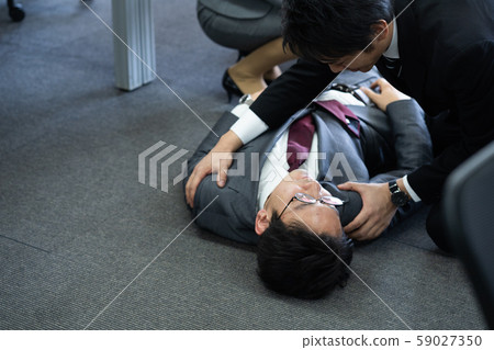 Businessman, poor health, fall down Businessman, poor health, fall down 59027350
