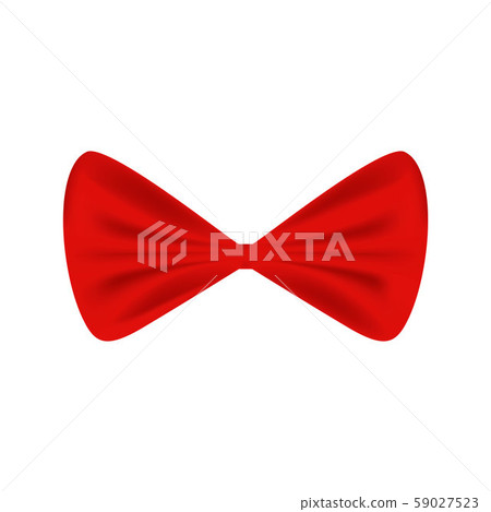 Satin red bow tie isolated on white background. - Stock Illustration ...