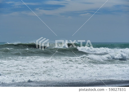 高知縣安田町卡拉濱海岸沿太平洋波濤洶湧 59027831