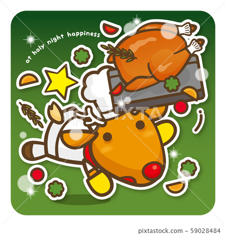 聖誕快樂馴鹿廚師的七面鳥燒烤發生(綠色) 聖誕快樂馴鹿廚師的七面鳥燒烤發生(綠色) 59028484