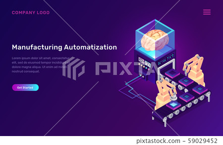 Manufacturing automation isometric concept Manufacturing automation isometric concept 59029452