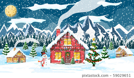 Christmas new year winter landscape Christmas new year winter landscape 59029651