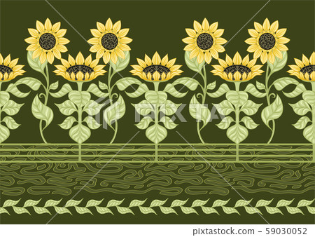 Sunflower. Seamless pattern 59030052
