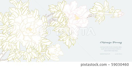 Peony tree branch with flowers 59030460