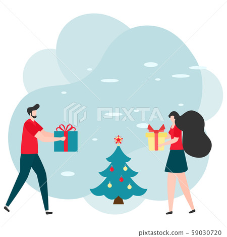 New Year Merry Christmas People Christmas tree New Year Merry Christmas People Christmas tree 59030720