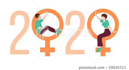 New year 2020 gender lgbt people lesbian Vector New year 2020 gender lgbt people lesbian Vector 59030721