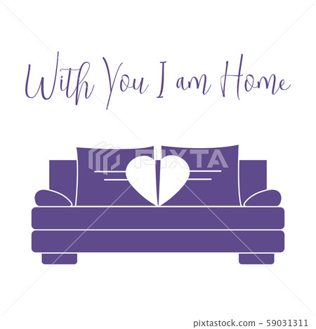 Sofa, pillows in heart shape Valentine's day Sofa, pillows in heart shape Valentine's day 59031311