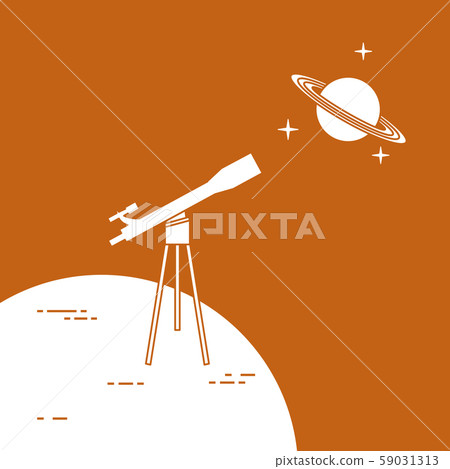 Telescope, planet Saturn with rings Astronomy. Telescope, planet Saturn with rings Astronomy. 59031313