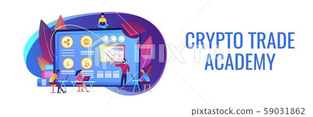 Cryptocurrency trading courses concept banner header Cryptocurrency trading courses concept banner header 59031862