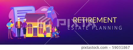 Retirement estate planning concept banner header. Retirement estate planning concept banner header. 59031867
