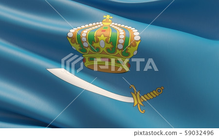 The flag of Astrakhan Oblast. High resolution close-up 3D illustration. Flags of the federal The flag of Astrakhan Oblast. High resolution close-up 3D illustration. Flags of the federal 59032496