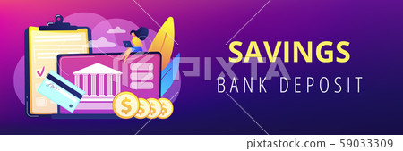 Bank account concept banner header. - Stock Illustration [59033309] - PIXTA