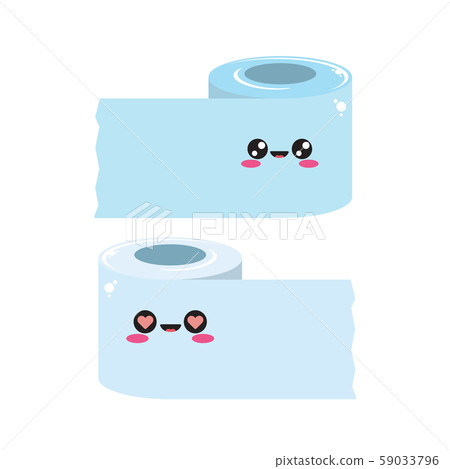 vector toilet paper character set isolated on white background. Funky kawaii tolet paper roll vector toilet paper character set isolated on white background. Funky kawaii tolet paper roll 59033796