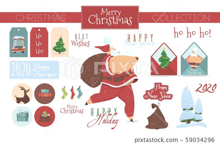 Festive Collection of Christmas Elements Isolated 59034296