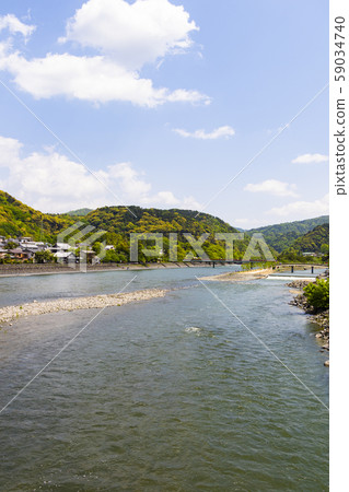 Uji River, Uji Park (Tachibana Island), Tachibana Bridge and Asagiri Bridge Uji City, Kyoto Prefecture Uji River, Uji Park (Tachibana Island), Tachibana Bridge and Asagiri Bridge Uji City, Kyoto Prefecture 59034740