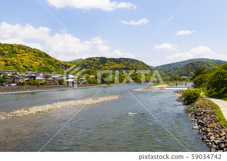 Uji River, Uji Park (Tachibana Island), Tachibana Bridge and Asagiri Bridge Uji City, Kyoto Prefecture Uji River, Uji Park (Tachibana Island), Tachibana Bridge and Asagiri Bridge Uji City, Kyoto Prefecture 59034742