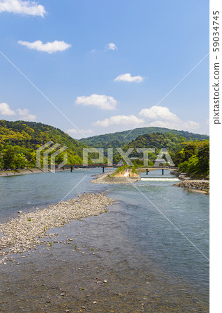 Uji River, Uji Park (Tachibana Island), Tachibana Bridge and Asagiri Bridge Uji City, Kyoto Prefecture Uji River, Uji Park (Tachibana Island), Tachibana Bridge and Asagiri Bridge Uji City, Kyoto Prefecture 59034745