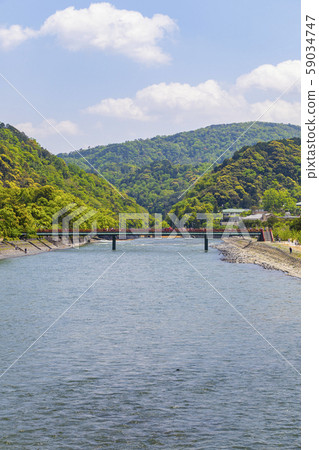Uji River, Uji Park (Tachibana Island), Tachibana Bridge and Asagiri Bridge Uji City, Kyoto Prefecture 59034747