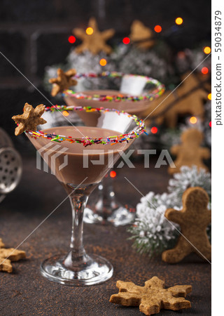 Sugar cookie martini with sprinkles rim Sugar cookie martini with sprinkles rim 59034879