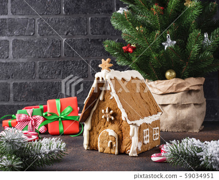Christmas homemade gingerbread house Christmas homemade gingerbread house 59034951
