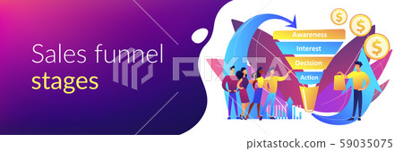 Sales funnel management concept banner header. Sales funnel management concept banner header. 59035075