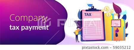 Tax form concept banner header. 59035212