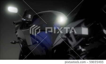 moto sport bike in dark studio with bright lights 59035493