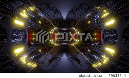 futuristic science-fiction tunnel corridor 3d illustration background wallpaper futuristic science-fiction tunnel corridor 3d illustration background wallpaper 59035844