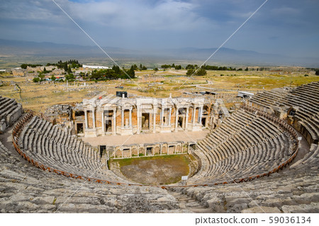 Ancient antique amphitheater in city of Hierapolis 59036134