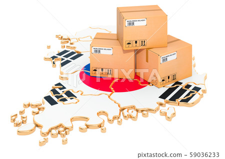 Parcels on the map of South Korea Parcels on the map of South Korea 59036233