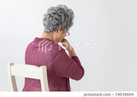 Back view of an elderly person with a strange nose Back view of an elderly person with a strange nose 59036604