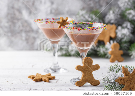 Sugar cookie martini with sprinkles rim Sugar cookie martini with sprinkles rim 59037169