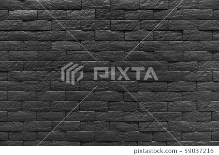 Black brick wall of dark stone texture 59037216