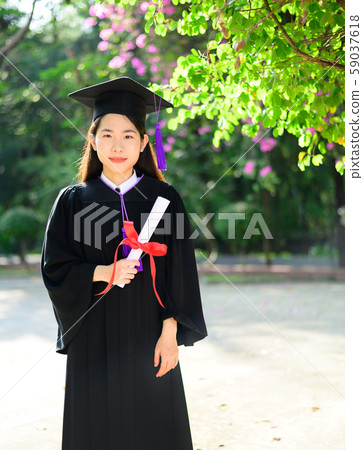 Pretty asian female college graduate at graduation 59037618