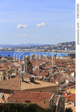 View of Nice town and sea, French Reviera, France View of Nice town and sea, French Reviera, France 59038400