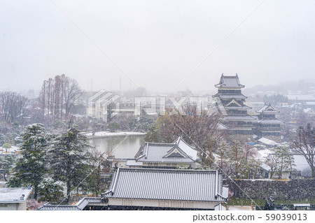 Snow Matsumoto Castle and Matsumoto city area [Nagano Prefecture] 59039013