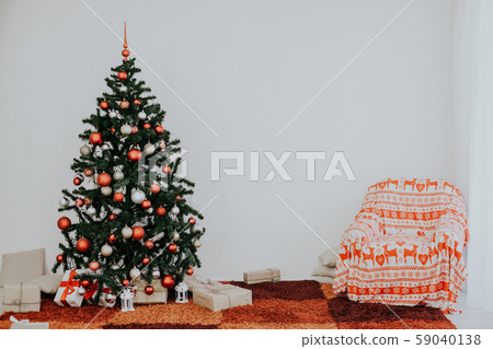 Christmas tree with presents home for the new year Christmas tree with presents home for the new year 59040138