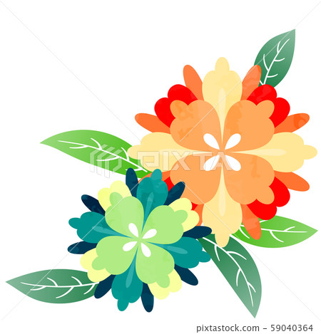 Japanese style flower watercolor style... - Stock Illustration ...