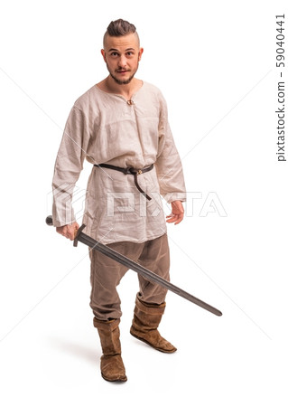 Young man in viking image isolated view Young man in viking image isolated view 59040441