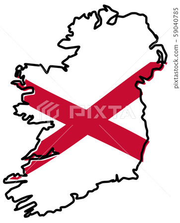 Simplified map of Ireland (whole island, including Simplified map of Ireland (whole island, including 59040785