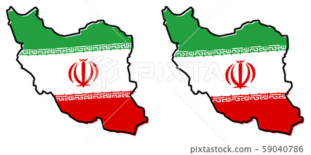 Simplified map of Iran (Persia) outline, with Simplified map of Iran (Persia) outline, with 59040786