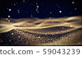 Abstract gold wave particle grid mesh background 59043239