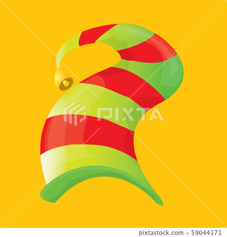 christmas elf hat isolated on orange background. vector illustration christmas elf hat isolated on orange background. vector illustration 59044171