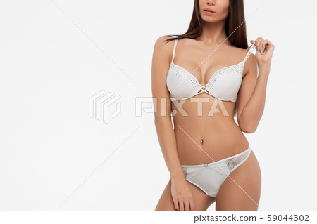 Slim female in white underwear 59044302