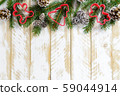 Christmas decorations, gingerbread shape and pine 59044914