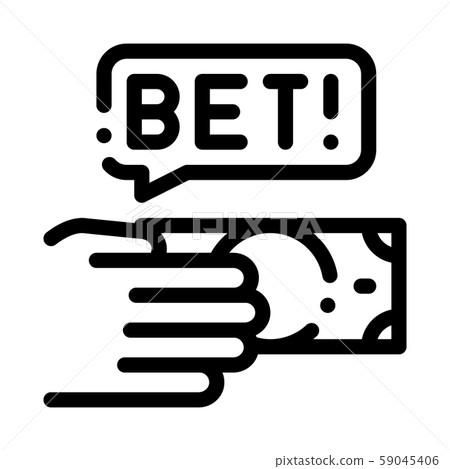 Hand Make Bet Betting And Gambling Icon Vector... - Stock Illustration ...