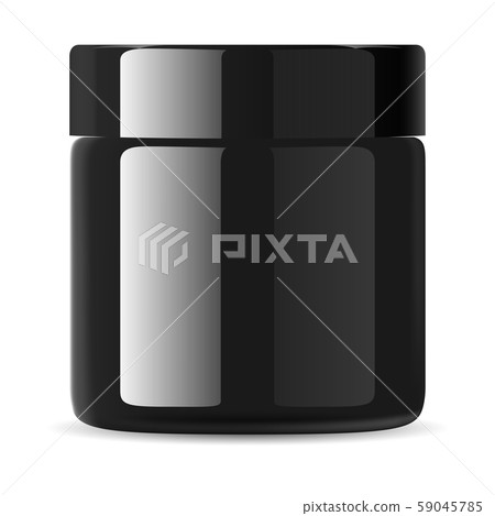 Black cosmetic cream jar. Face lotion packaging Black cosmetic cream jar. Face lotion packaging 59045785