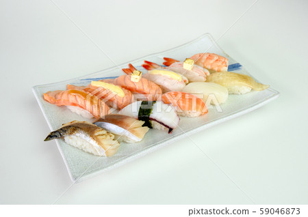Japanese sushi nigiri of Salmon, Shrimp, Saba, 59046873