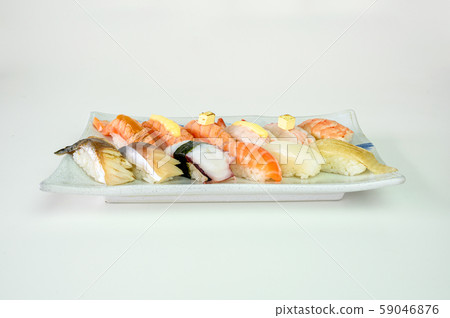 Japanese sushi nigiri of Salmon, Shrimp, Saba, Japanese sushi nigiri of Salmon, Shrimp, Saba, 59046876